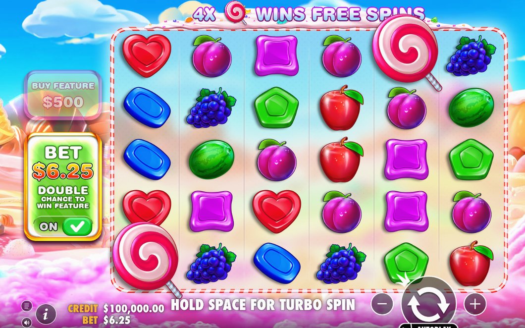 Base game: 6x5 grid with Tumble wins